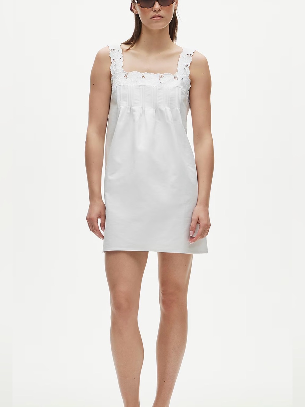 J CREW M Ondine Eyelet mini dress in double cotton poplin CU782